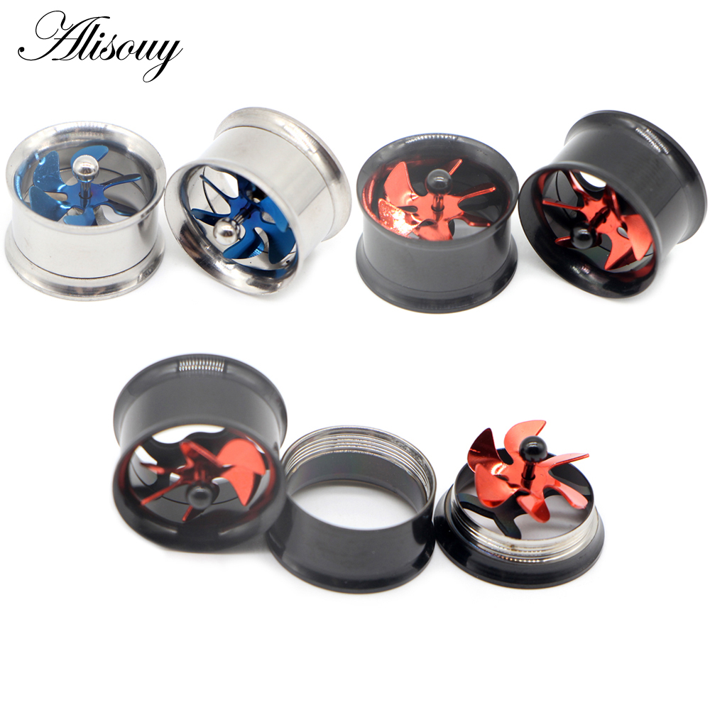 Body Jewelry Gauges - Alisouy 2Pcs Screw Propeller Ear Tunnel