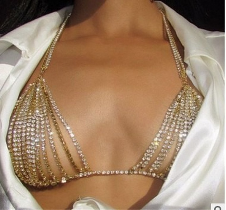 Body Jewelry Chest - Summer Sexy Shiny Crystal Rhinestone Bra