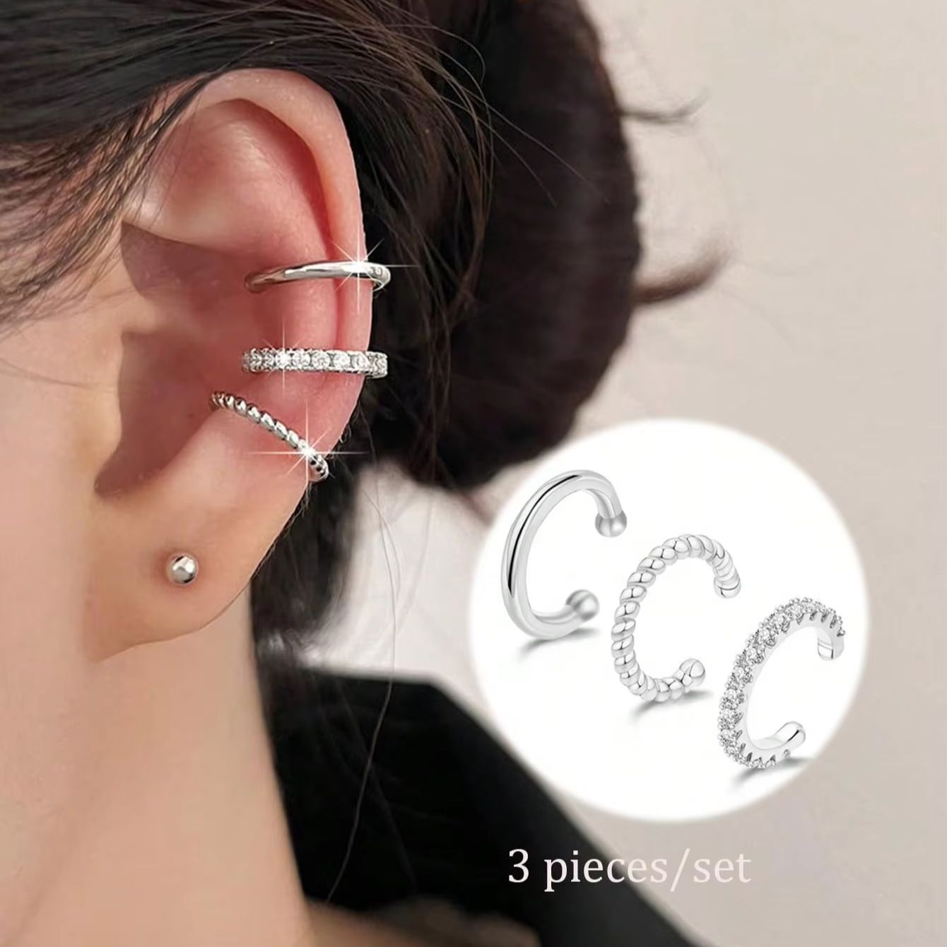 3 Pcs Ear Cuff Earrings for Wo – Body Jewelry Hypoallergenic Bewertung und Preis