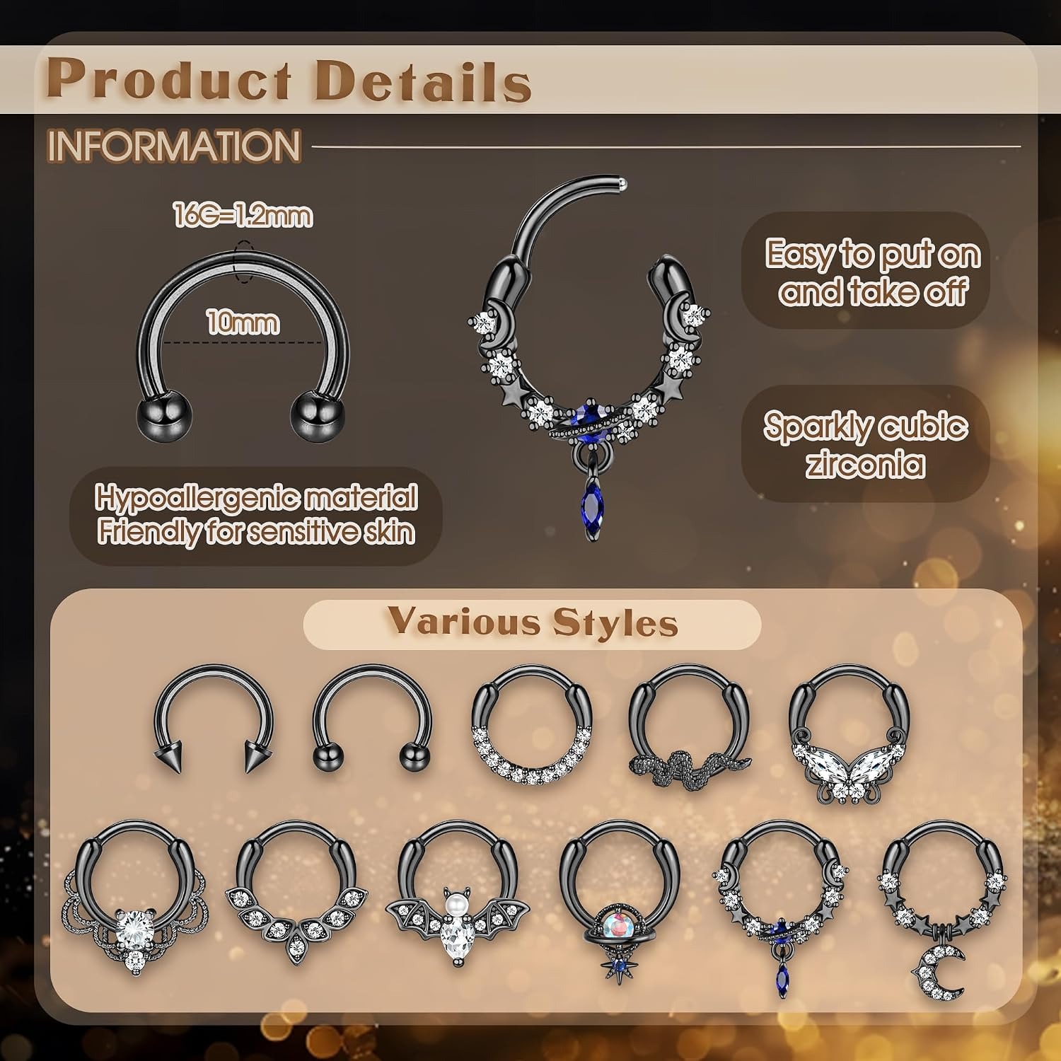 FASACCO Septum Rings Septum Pi – Body Jewelry For Sensitive Skin Bewertung und Preis