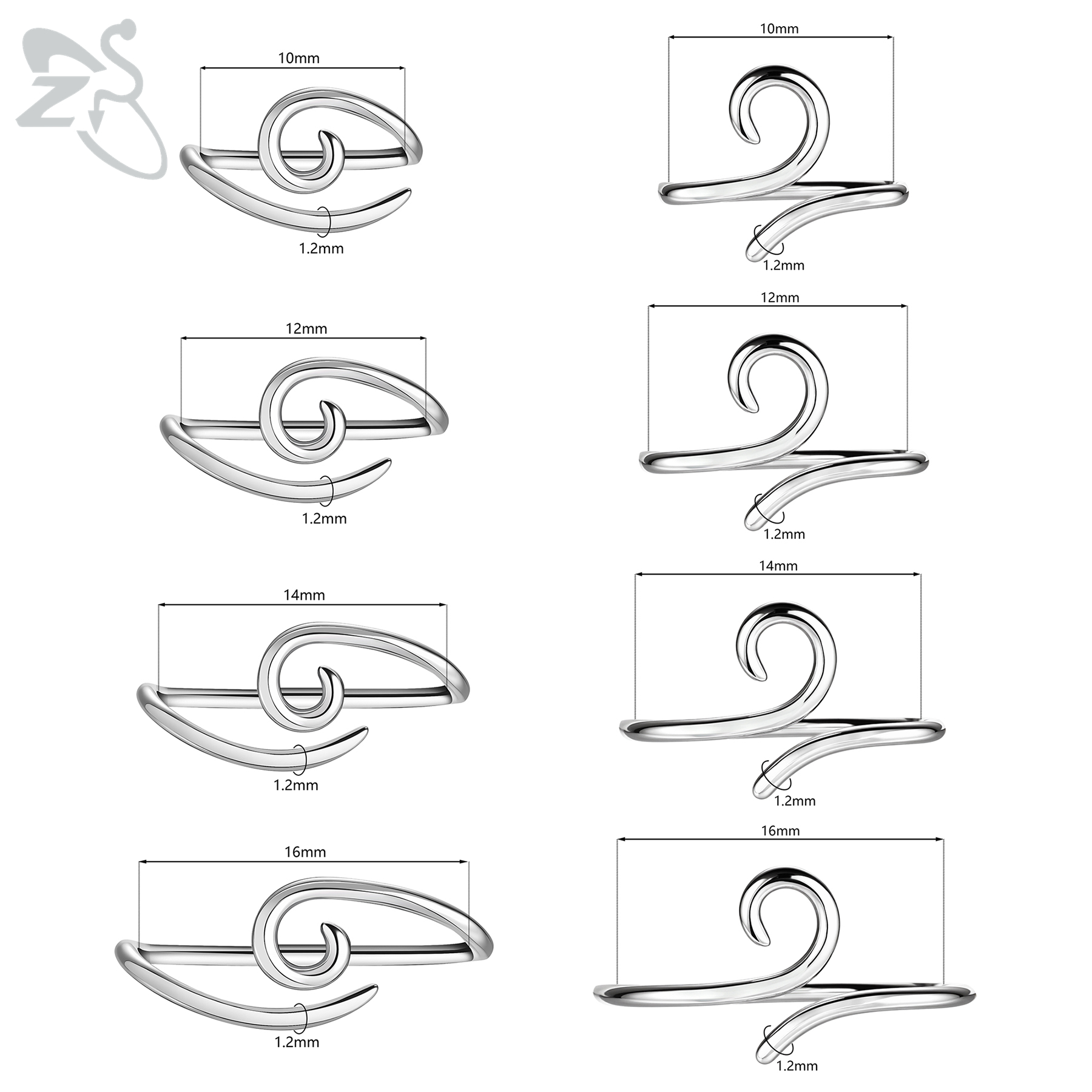ZS 1 PC 16G 925 Sterling Silve – Body Jewelry Hypoallergenic Bewertung und Preis