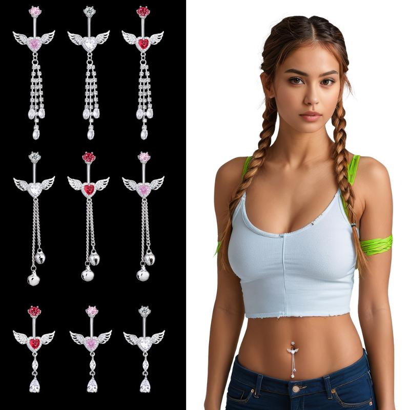 Wing Heart Belly Button Rings  – Body Jewelry Hypoallergenic Bewertung und Preis