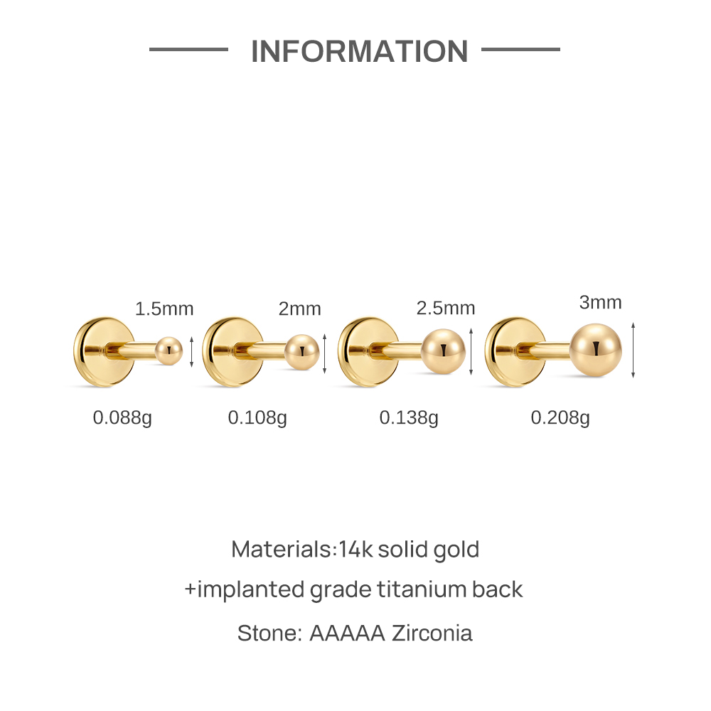 Aide 14K Solid Gold Smooth Bal – Body Jewelry Hypoallergenic Bewertung und Preis