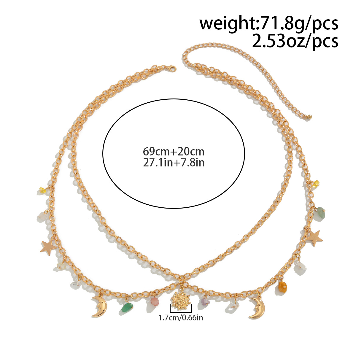 Boho Star Moon Sun Pendant Wai – Body Jewelry Gold Bewertung und Preis