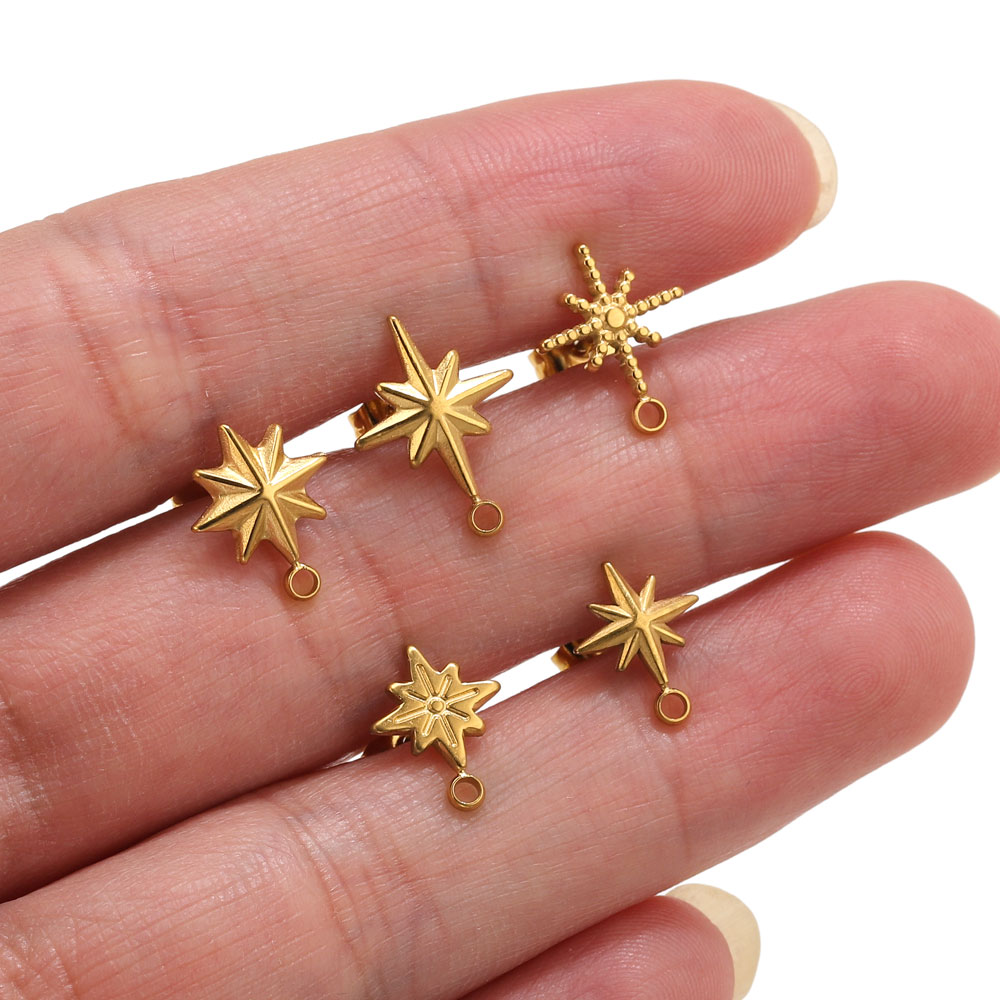 6pcs Stainless Steel Star Earr – Body Jewelry Gold Bewertung und Preis