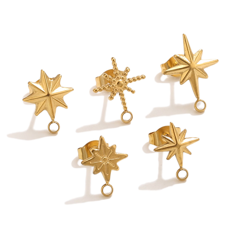 6pcs Stainless Steel Star Earr – Body Jewelry Gold Bewertung und Preis