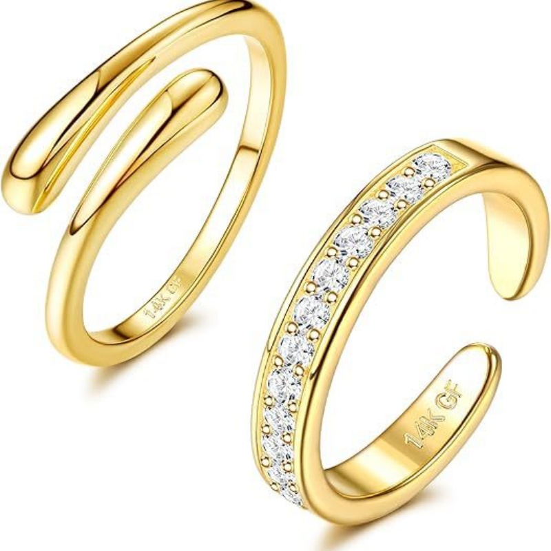 14K Gold-Plated Adjustable Zir – Body Jewelry Rings Bewertung und Preis
