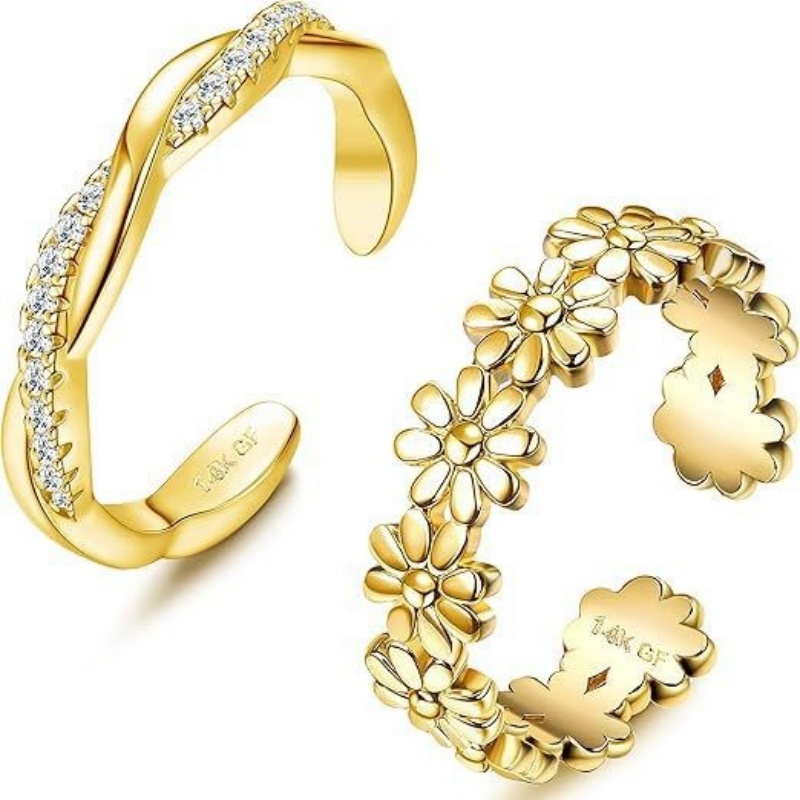 14K Gold-Plated Adjustable Zir – Body Jewelry Rings Bewertung und Preis