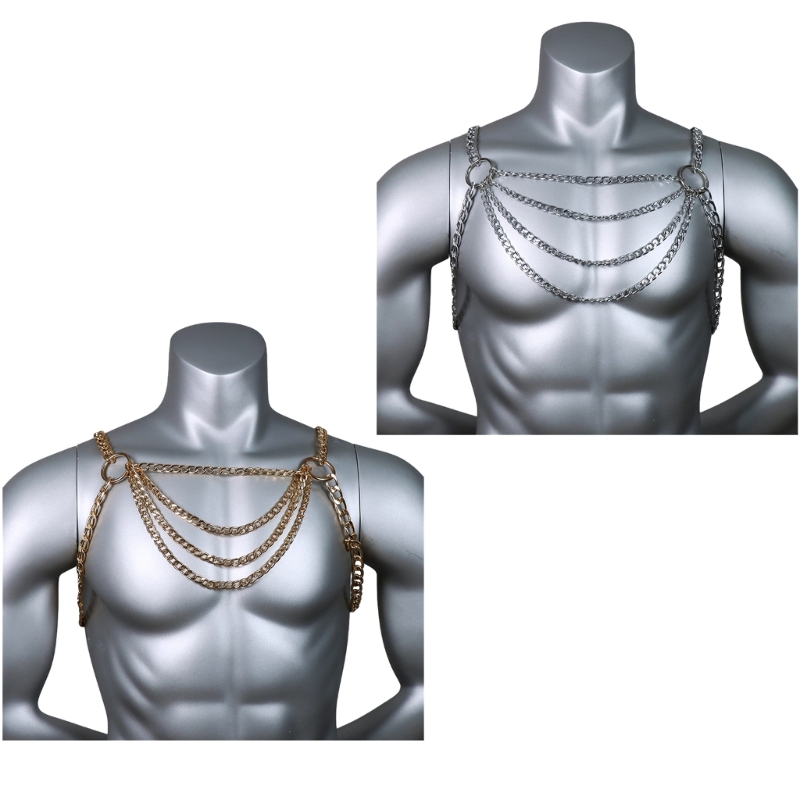 Men's Sexy Metal Body Chest Ch – Body Jewelry Chest Bewertung und Preis