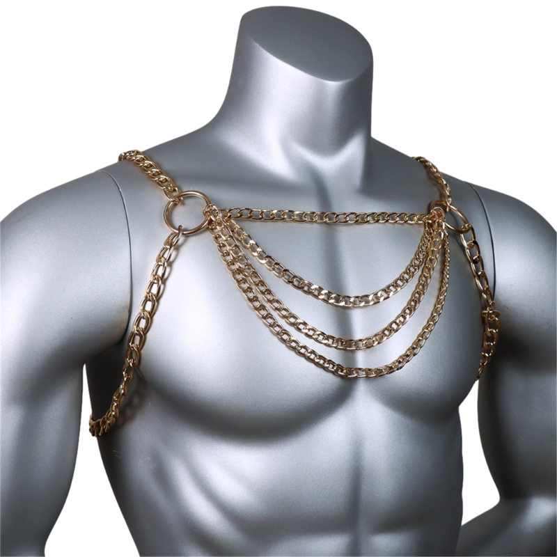 Men's Sexy Metal Body Chest Ch – Body Jewelry Chest Bewertung und Preis