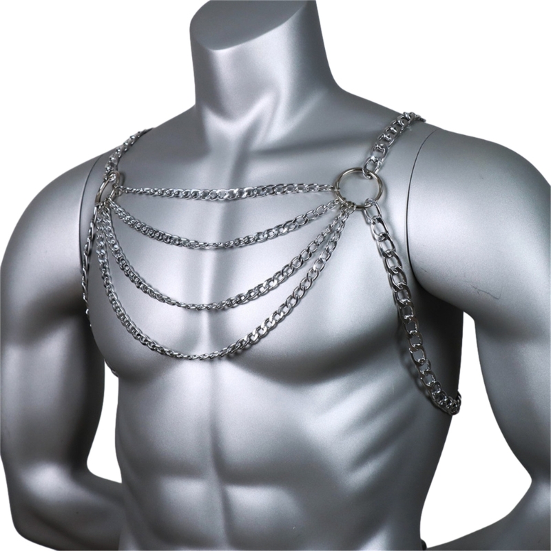 Men's Sexy Metal Body Chest Ch – Body Jewelry Chest Bewertung und Preis