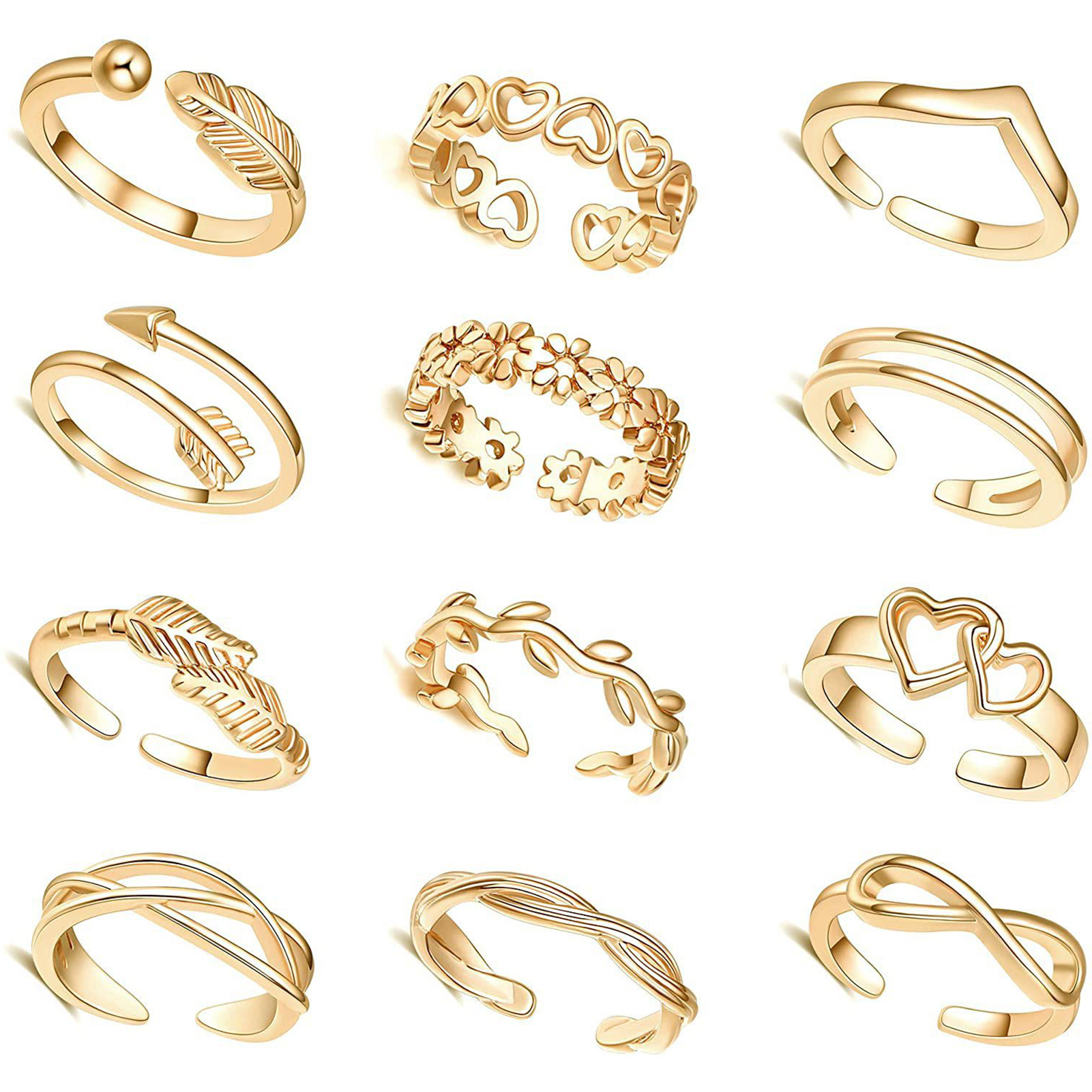 10/12Pcs Toe Rings for Women O – Body Jewelry Rings Bewertung und Preis