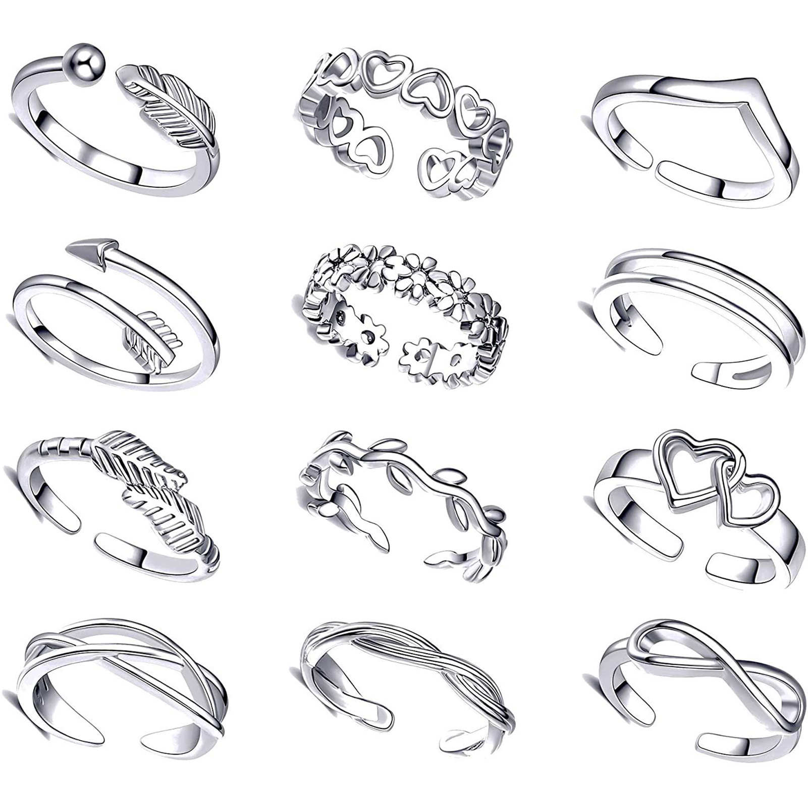 10/12Pcs Toe Rings for Women O – Body Jewelry Rings Bewertung und Preis