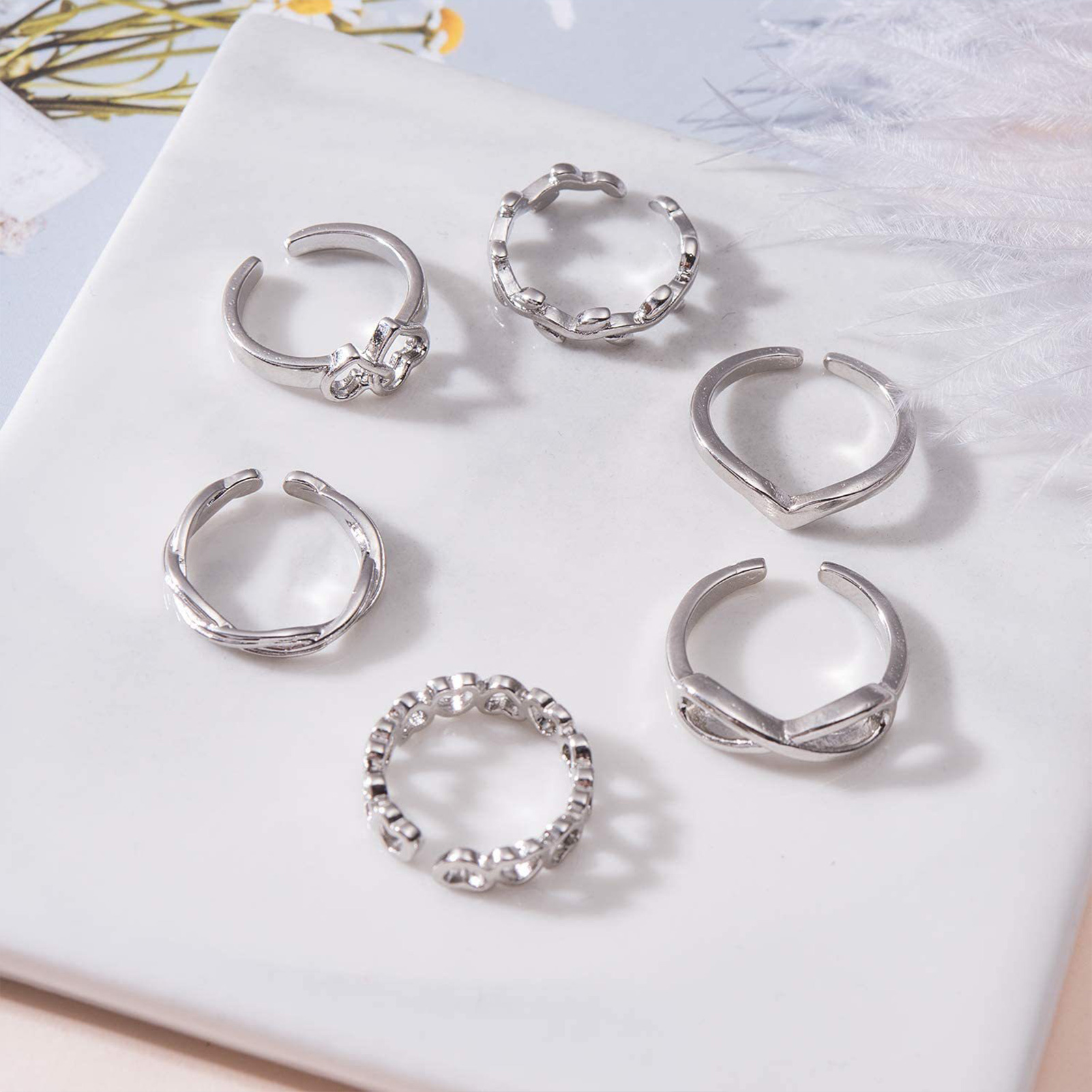 10/12Pcs Toe Rings for Women O – Body Jewelry Rings Bewertung und Preis