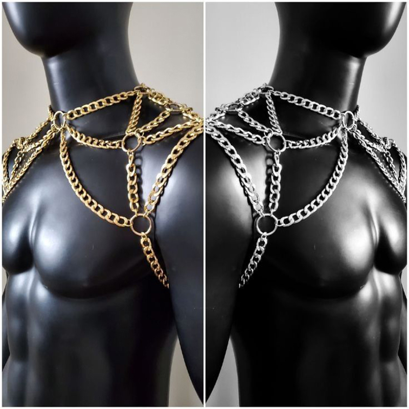 Punk Men Shoulder Body Chain B – Body Jewelry Gold Bewertung und Preis