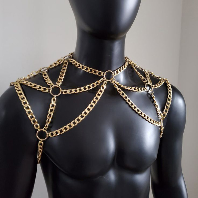 Punk Men Shoulder Body Chain B – Body Jewelry Gold Bewertung und Preis