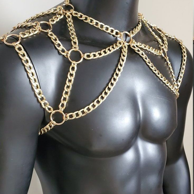 Punk Men Shoulder Body Chain B – Body Jewelry Gold Bewertung und Preis