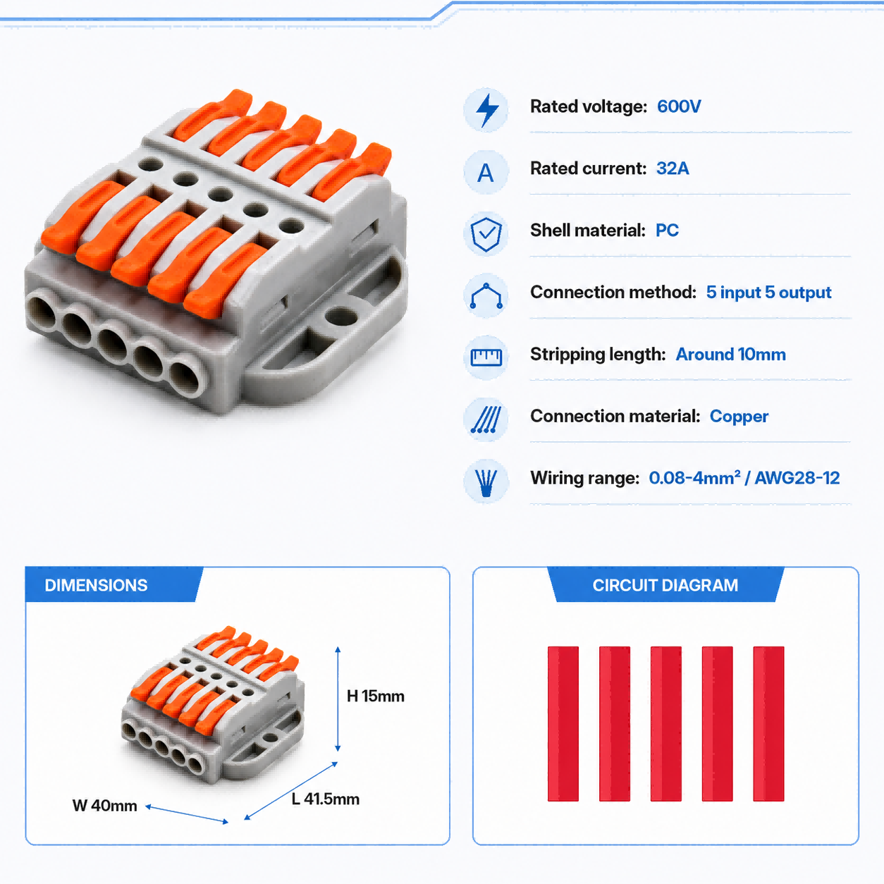 Wire Connectors 2-30 Pins Fast – Threadless Push Pin Bewertung und Preis