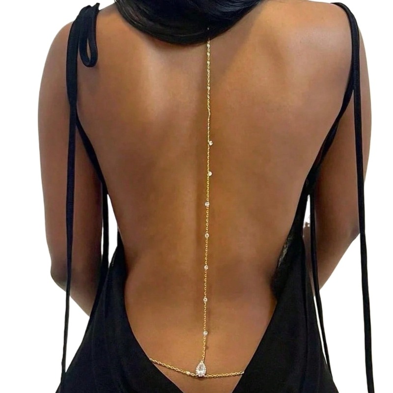 Bride Backless Rhinestone Wate – Body Jewelry Chest Bewertung und Preis