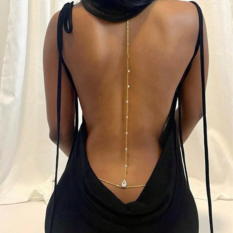 Bride Backless Rhinestone Wate – Body Jewelry Chest Bewertung und Preis