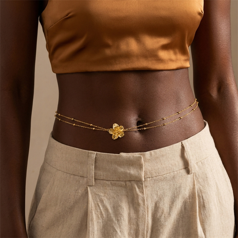 Simple Double Layers Belly Cha – Body Jewelry Gold Bewertung und Preis