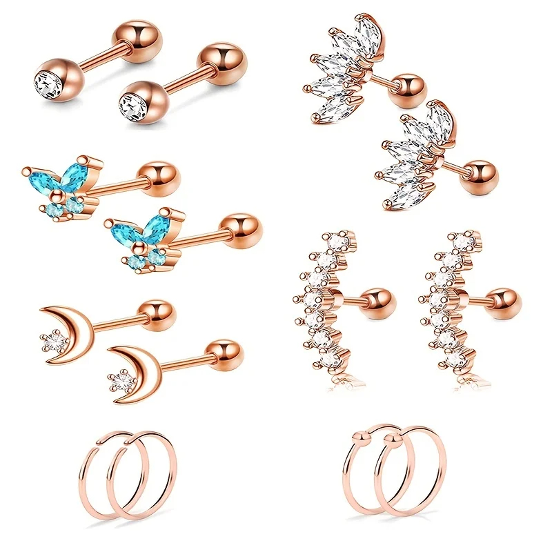 1/7Pairs Stainless Steel Unise – Body Jewelry Hypoallergenic Bewertung und Preis