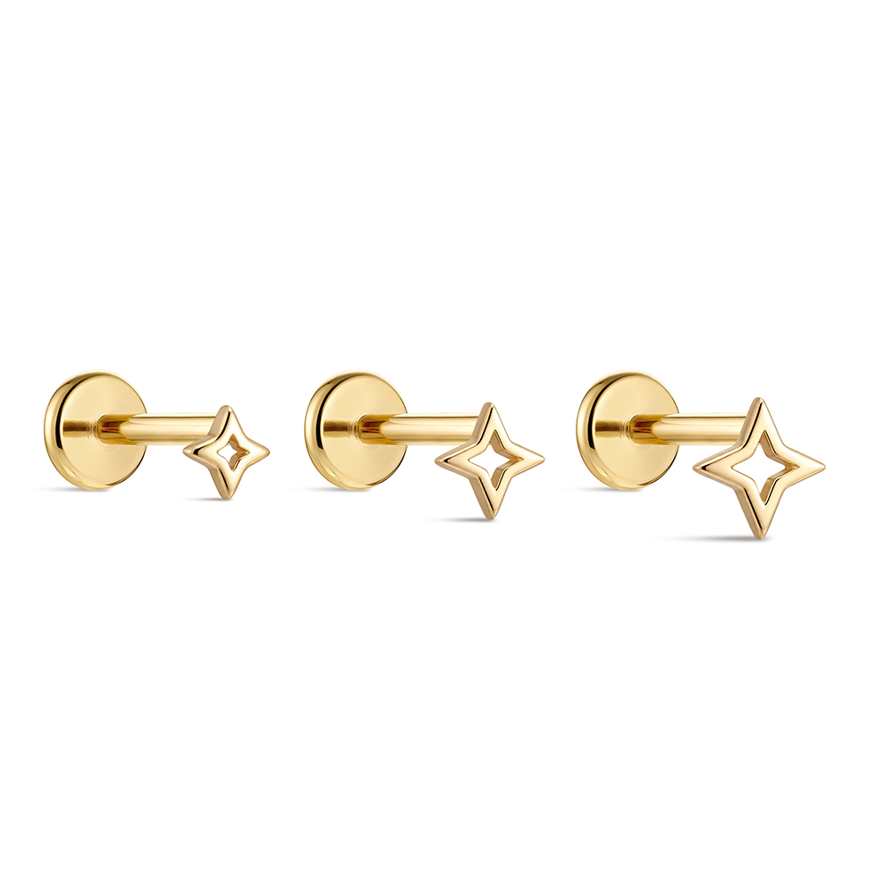 ROXI 1PC 5/6/8mm 14K Solid Gol – Body Jewelry Hypoallergenic Bewertung und Preis
