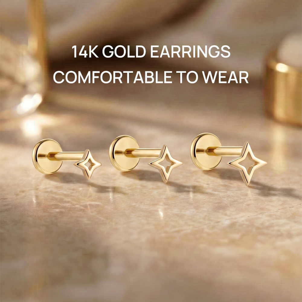 ROXI 1PC 5/6/8mm 14K Solid Gol – Body Jewelry Hypoallergenic Bewertung und Preis